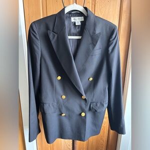 Women's Brooks Brothers‎ Navy Double-Breasted Blazer with Gold Buttons, Size 8